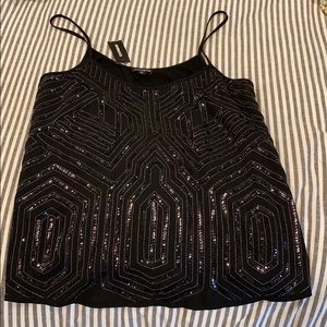 Express sequin black tank top